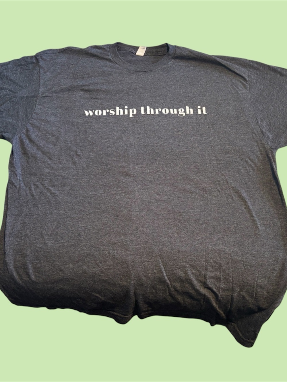 Men's Gray Graphic Tee - Worship Through It